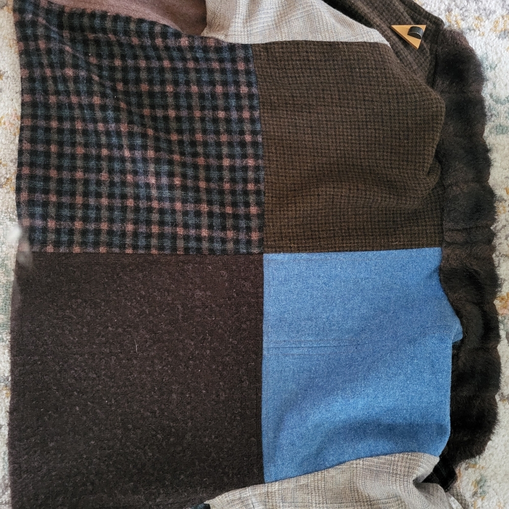 Handmade Vintage "EZ 4 EWE" Wool Cropped Patchwork Jacket - Picture 6 of 6